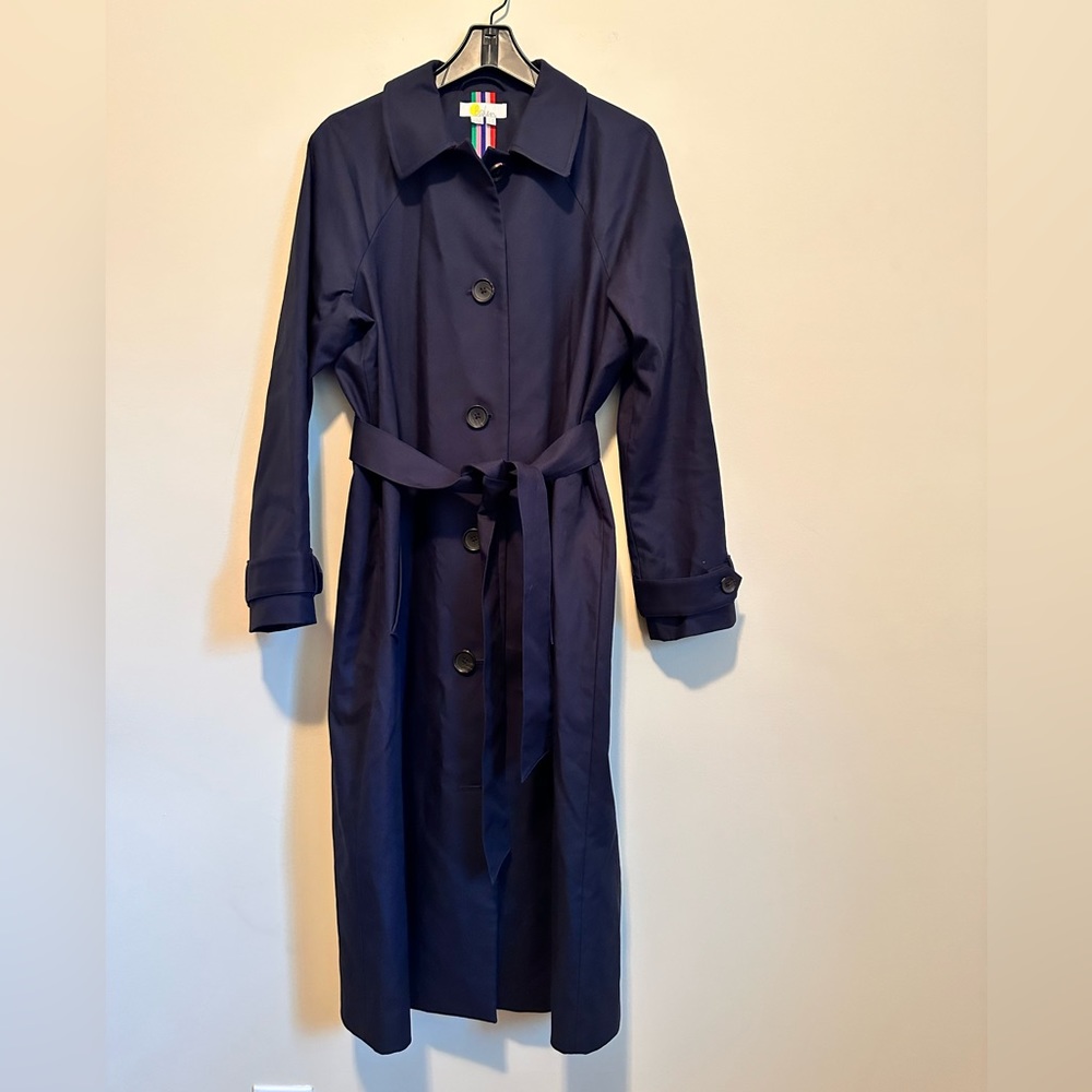 Boden Navy Single-Breasted Trench Coat . Size 12